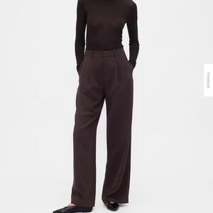 Gap Brown 365 High Rise Pleated Trousers